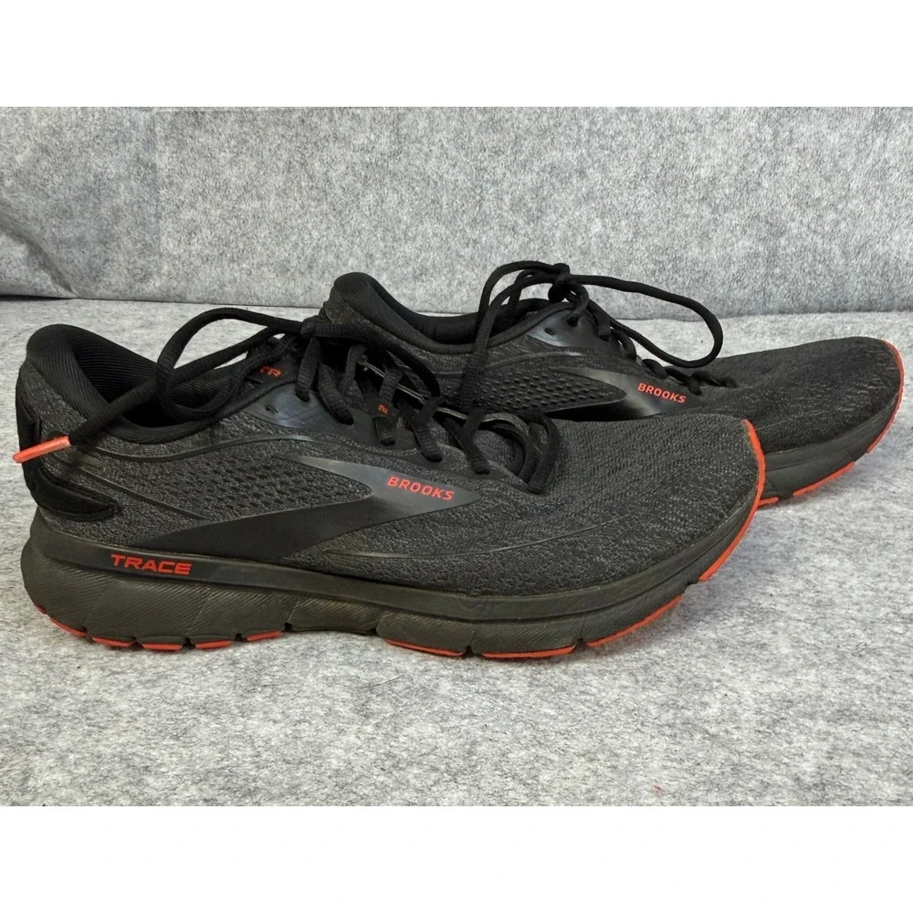 Brooks Trace 2 Mens Running Shoes Black Orange Road Sneakers 1103881D048